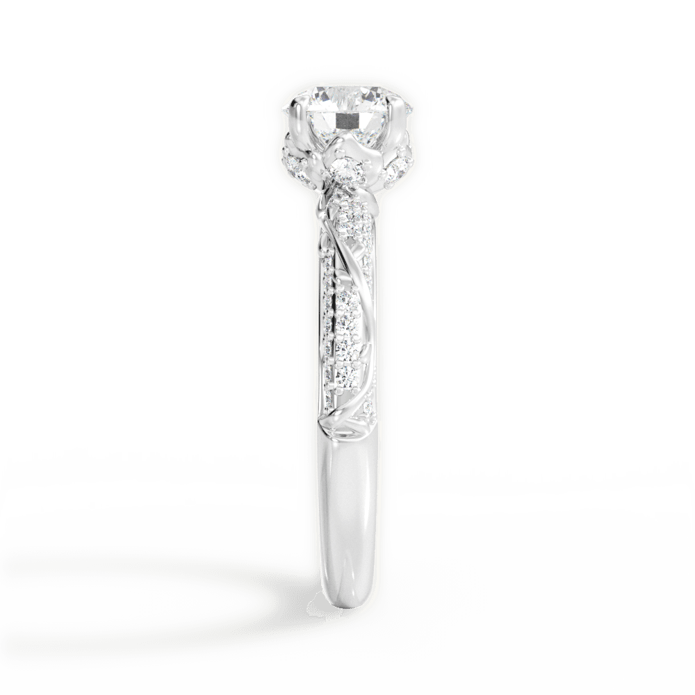 Josephine Round Cut Lab Grown Diamond 14Kt White Gold Engagement Ring - View 4