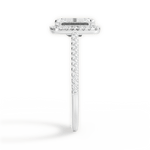 Jeanne Emerald Cut Lab Grown Diamond 14Kt White Gold Engagement Ring - View 2