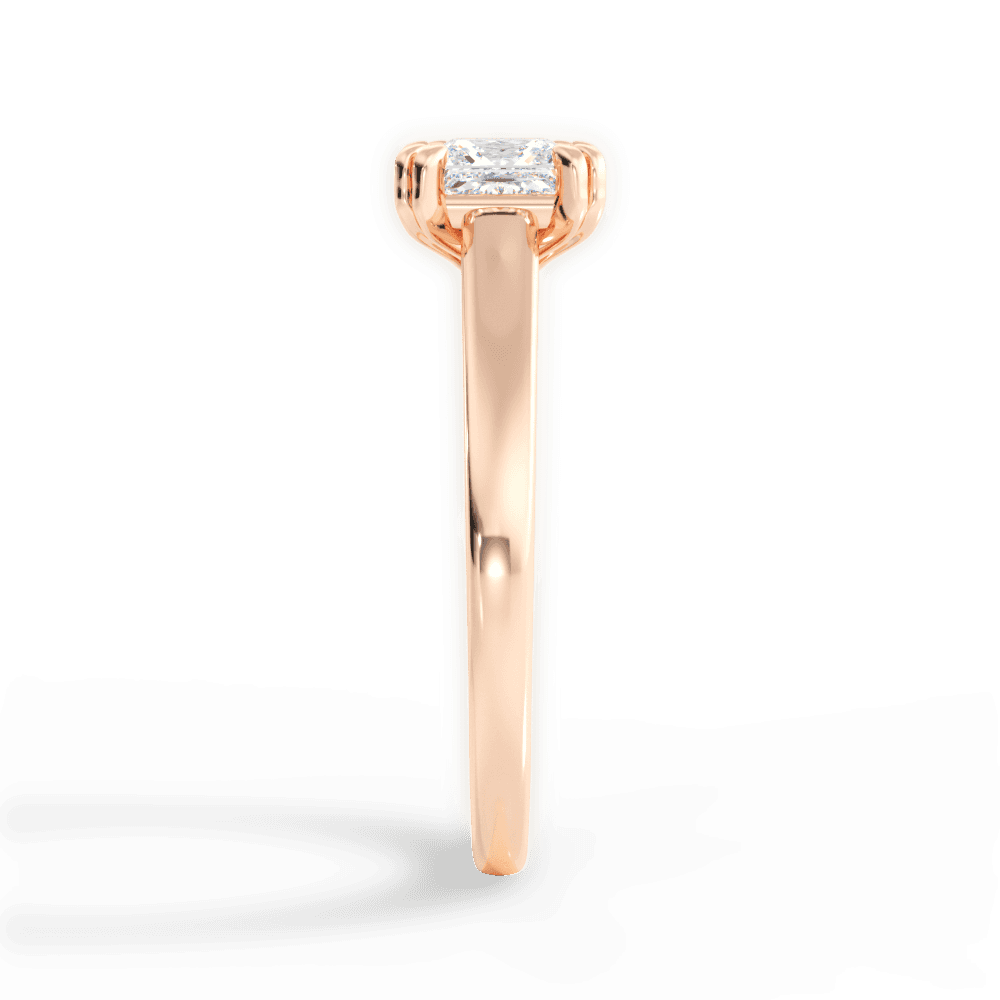 Courtney Princess Cut Lab Grown Diamond 18Kt Rose Gold Engagement Ring - View 4