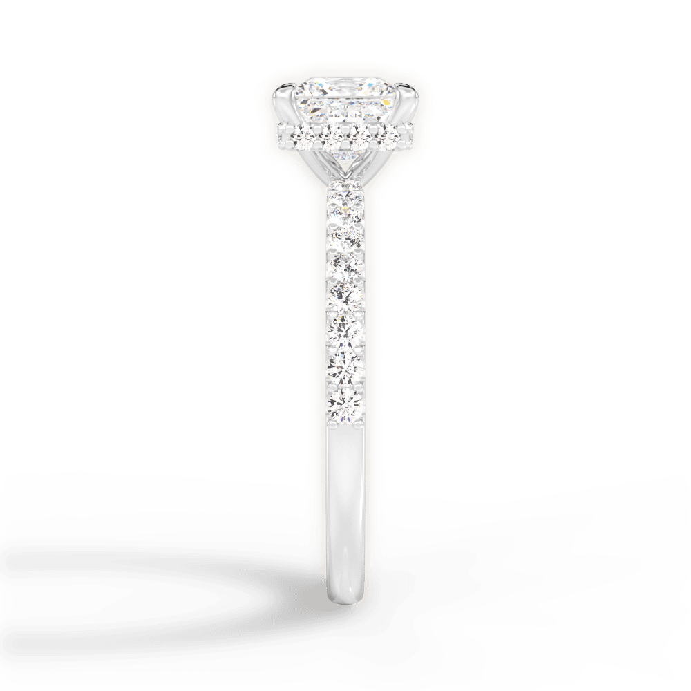 Isabella Princess Cut Lab Grown Diamond Platinum Engagement Ring - View 4