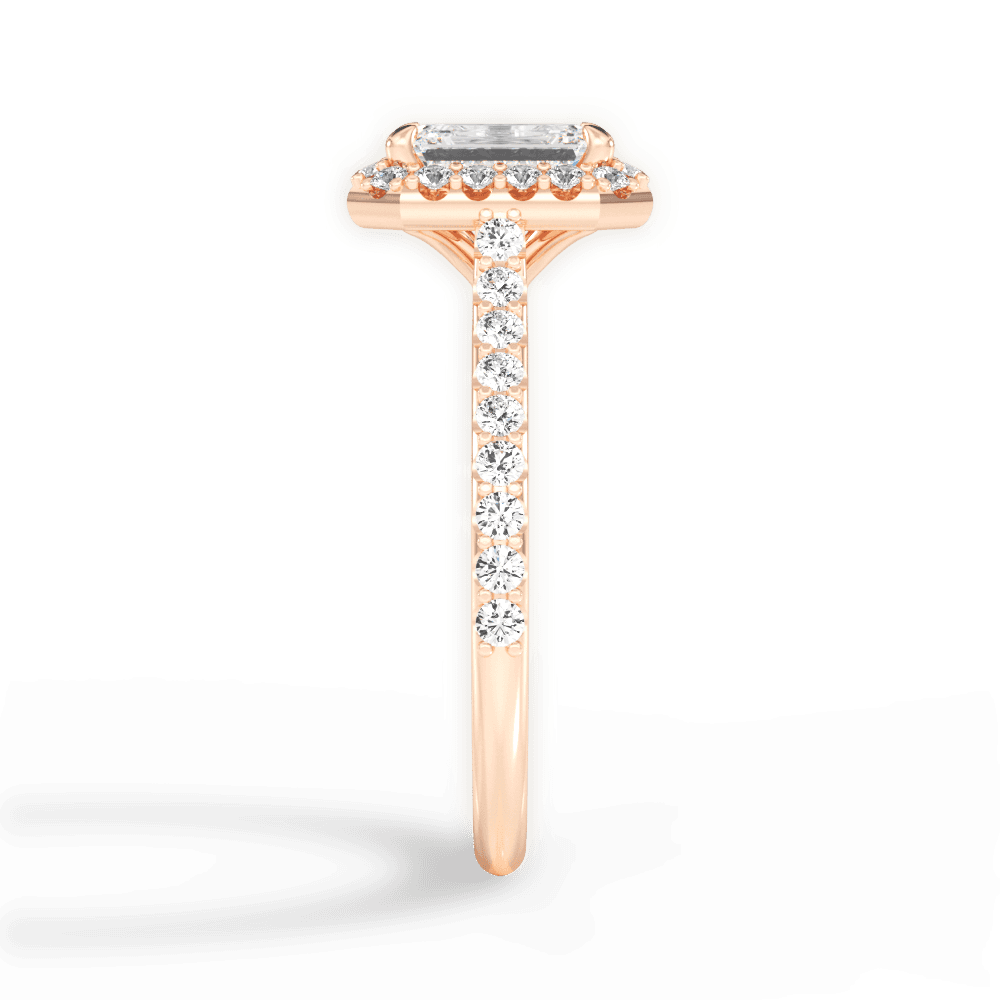 Leah Emerald Cut Lab Grown Diamond 18Kt Rose Gold Engagement Ring - View 2