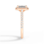 Leah Emerald Cut Lab Grown Diamond 18Kt Rose Gold Engagement Ring - View 2