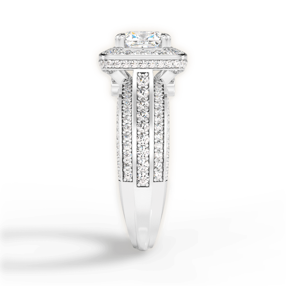Madison Cushion Cut Lab Grown Diamond 18Kt White Gold Engagement Ring - View 2