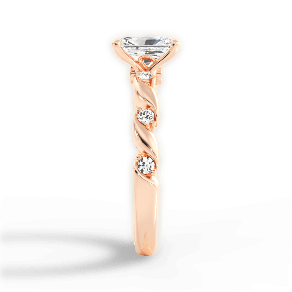 Emma Radiant Cut Lab Grown Diamond 18Kt Rose Gold Engagement Ring - View 4