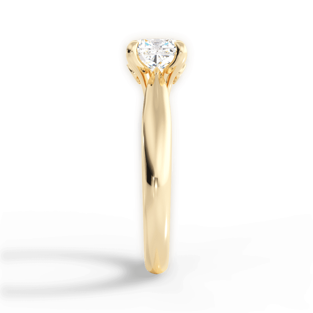 Dolores Cushion Cut Lab Grown Diamond 18Kt Yellow Gold Engagement Ring - View 3