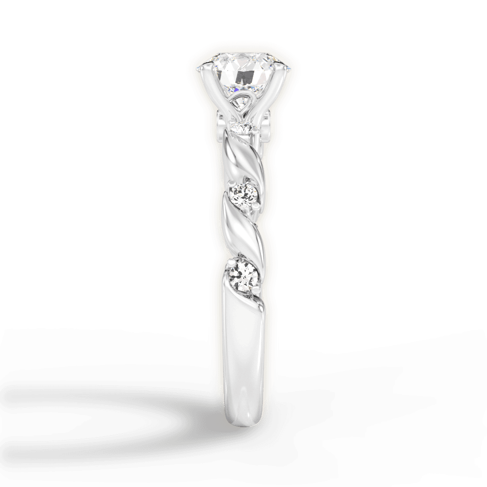 Emma Round Cut Lab Grown Diamond Platinum Engagement Ring - View 4
