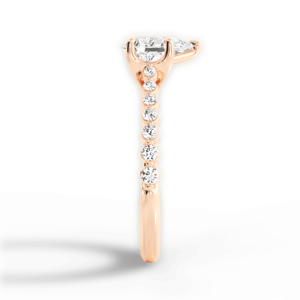 Dana Pear Cut Lab Grown Diamond 18Kt Rose Gold Engagement Ring - View 2