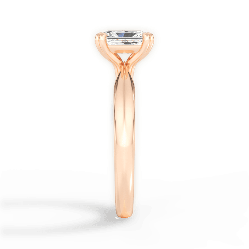 Claudia Radiant Cut Lab Grown Diamond 18Kt Rose Gold Engagement Ring - View 3
