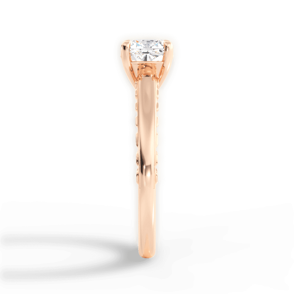 Annette Cushion Cut Lab Grown Diamond 18Kt Rose Gold Engagement Ring - View 2