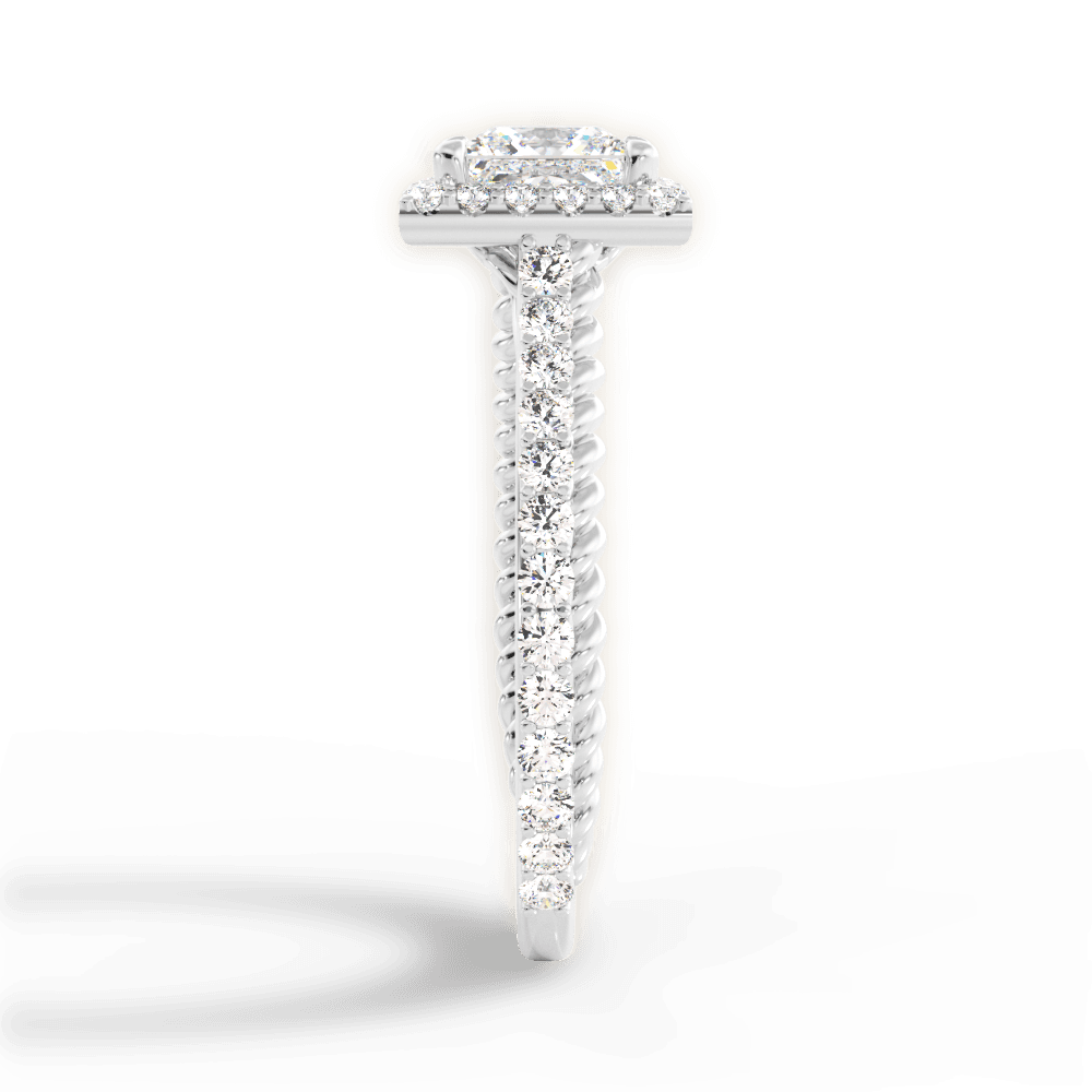 Kim Princess Cut Lab Grown Diamond Platinum Engagement Ring - View 4