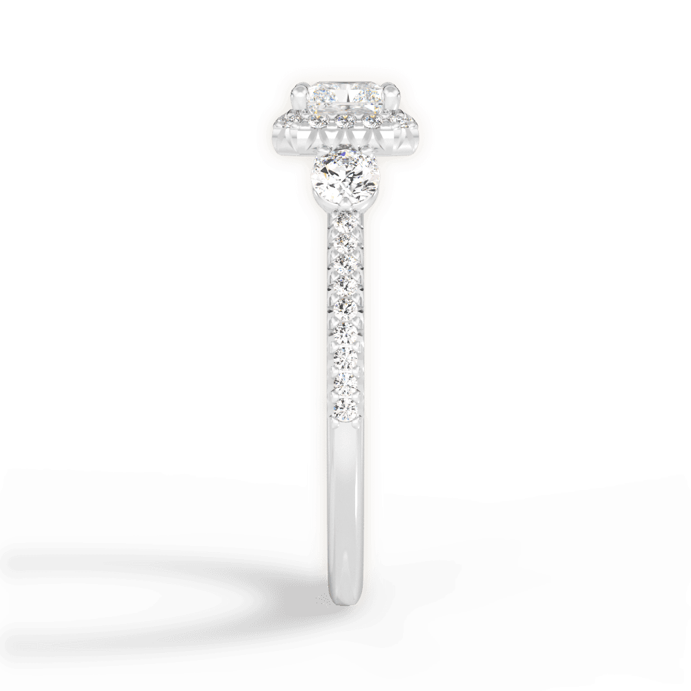 Kara Radiant Cut Lab Grown Diamond 14Kt White Gold Engagement Ring - View 2