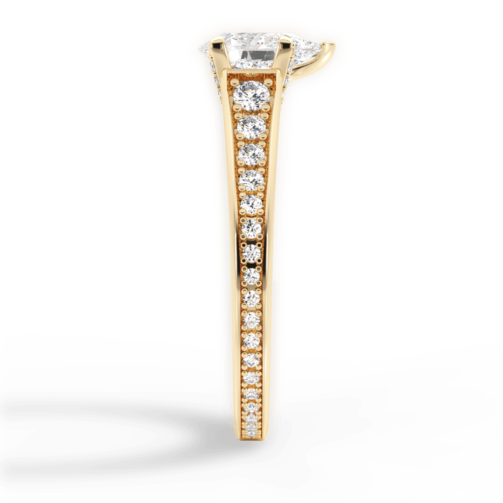 Leslie Pear Cut Lab Grown Diamond 18Kt Yellow Gold Engagement Ring - View 4