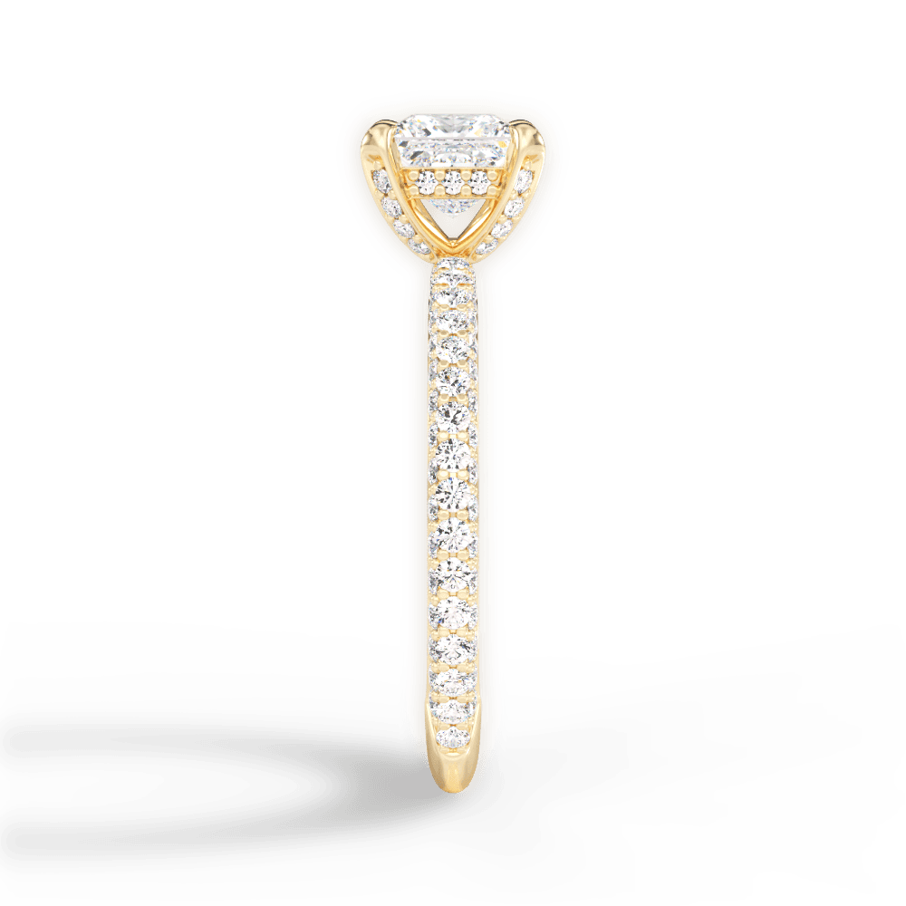 Madeline Princess Cut Lab Grown Diamond 18Kt Yellow Gold Engagement Ring - View 3