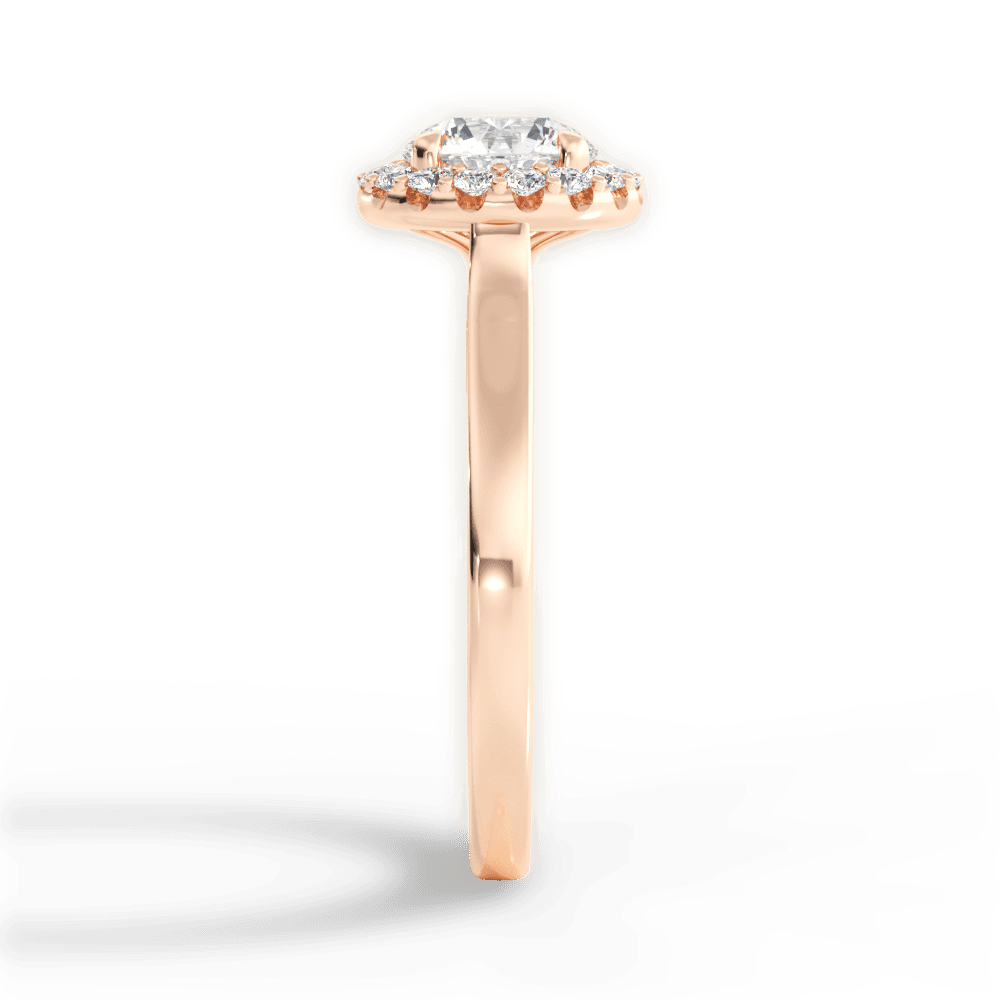Fiona Round Cut Lab Grown Diamond 18Kt Rose Gold Engagement Ring - View 2