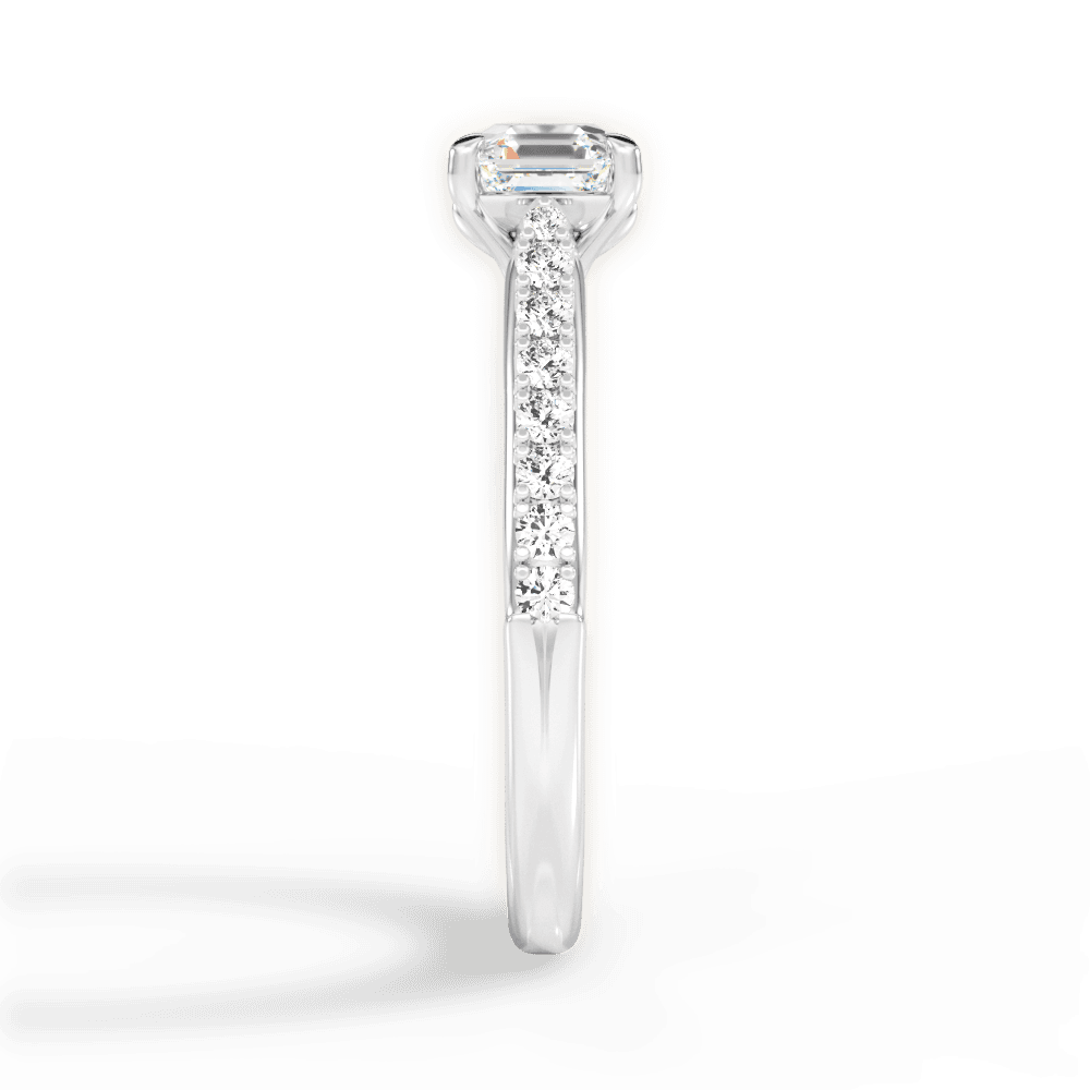 Elizabeth Asscher Cut Lab Grown Diamond 14Kt White Gold Engagement Ring - View 4