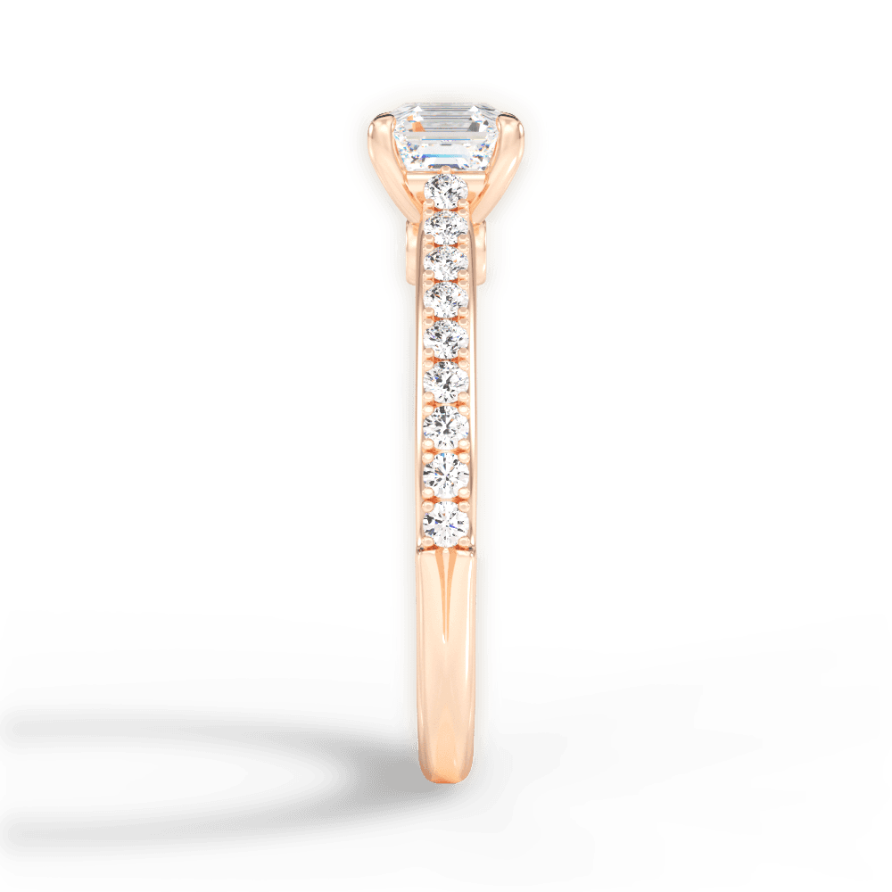 Frances Asscher Cut Lab Grown Diamond 18Kt Rose Gold Engagement Ring - View 4