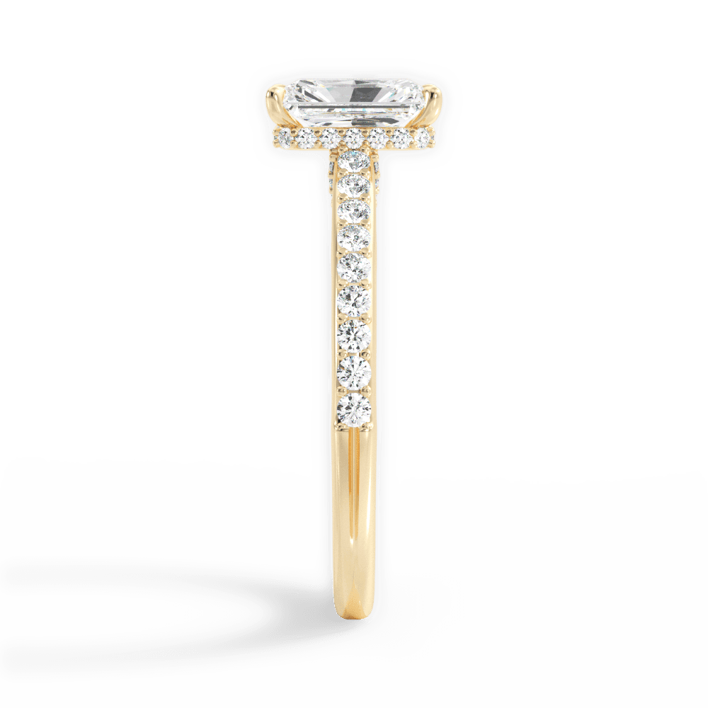 Joan Radiant Cut Lab Grown Diamond 18Kt Yellow Gold Engagement Ring - View 3