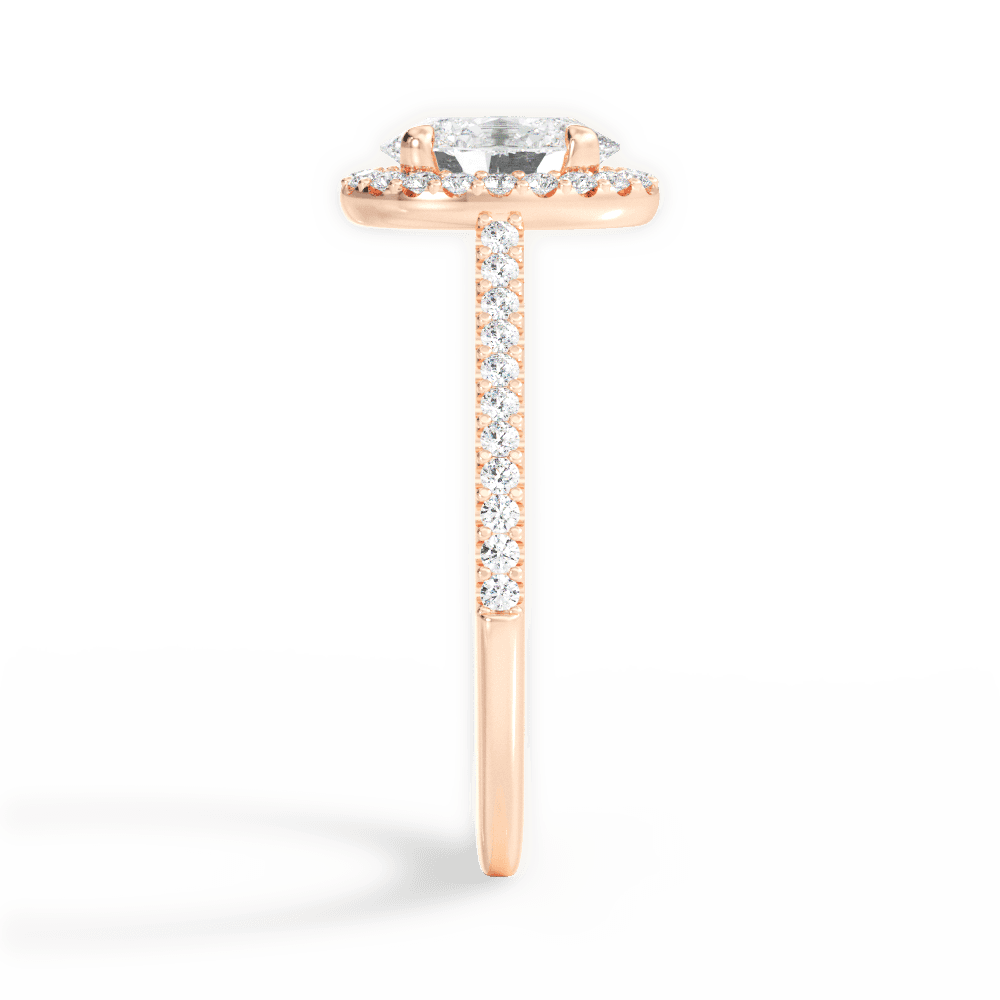 Jeanne Oval Cut Lab Grown Diamond 18Kt Rose Gold Engagement Ring - View 4