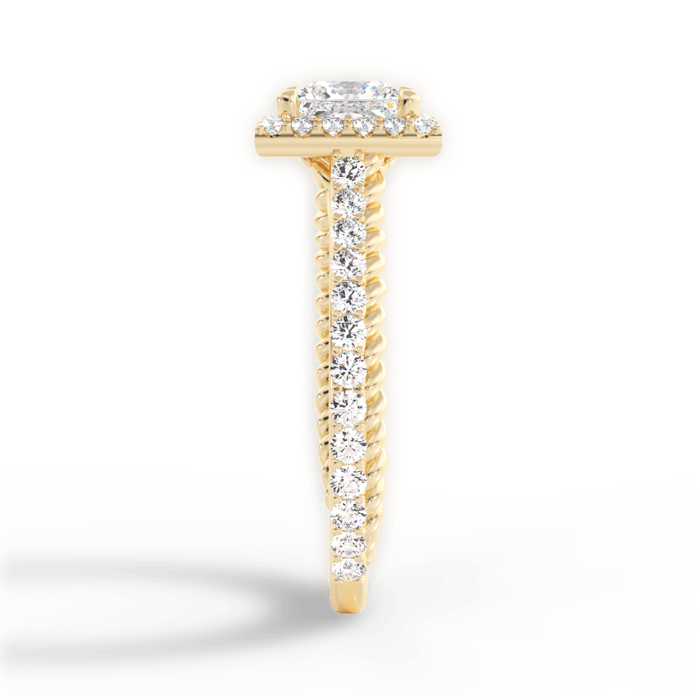 Kim Princess Cut Lab Grown Diamond 18Kt Yellow Gold Engagement Ring - View 2