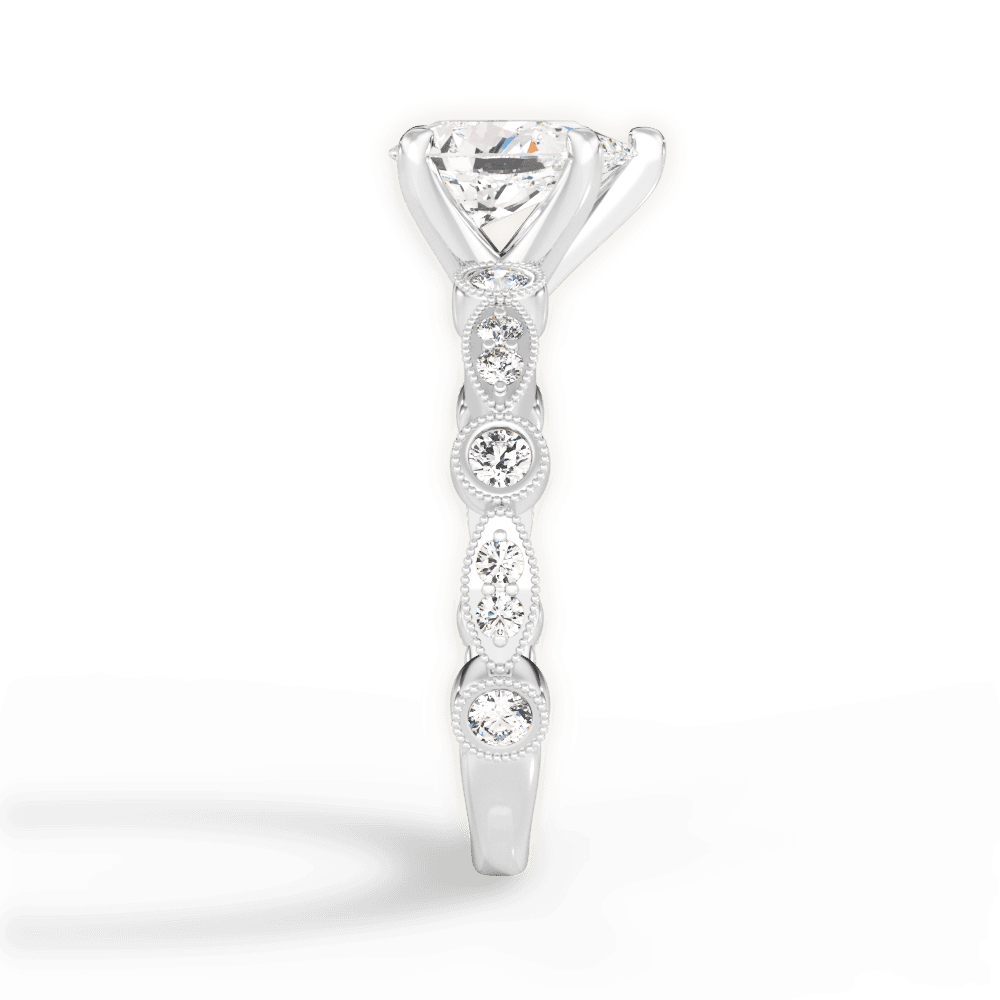 Edith Pear Cut Lab Grown Diamond 18Kt White Gold Engagement Ring - View 4