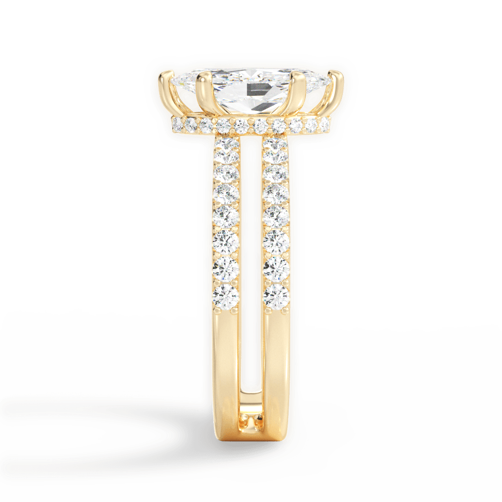Christie Marquise Cut Lab Grown Diamond 18Kt Yellow Gold Engagement Ring - View 2