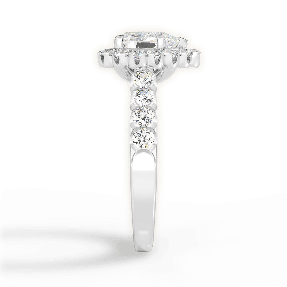 Lacey Pear Cut Lab Grown Diamond Platinum Engagement Ring - View 3