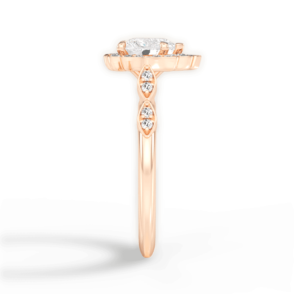 Julie Heart Cut Lab Grown Diamond 18Kt Rose Gold Engagement Ring - View 4