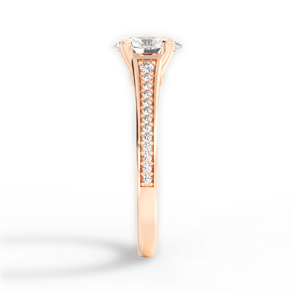 Delia Oval Cut Lab Grown Diamond 18Kt Rose Gold Engagement Ring - View 3