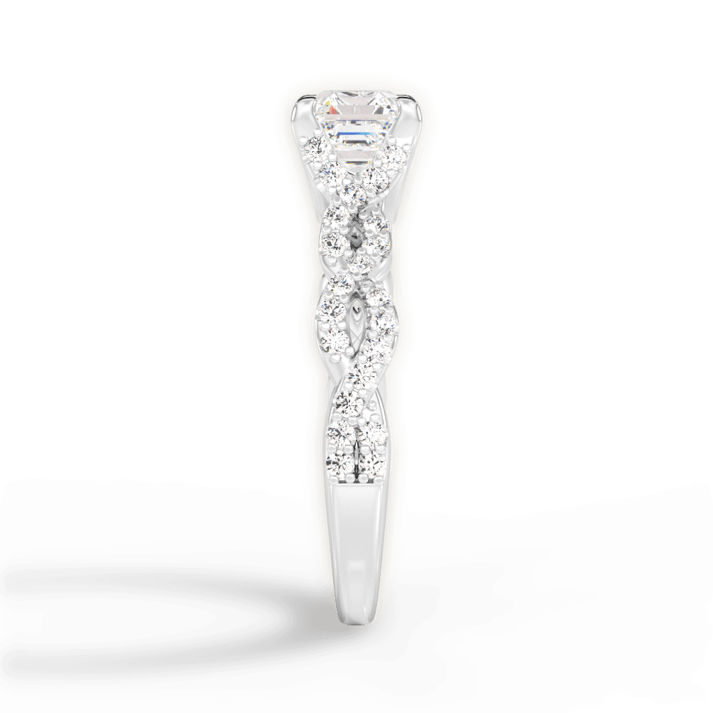 Justine Asscher Cut Lab Grown Diamond 18Kt White Gold Engagement Ring - View 4