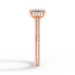 Janet Emerald Cut Lab Grown Diamond 18Kt Rose Gold Engagement Ring - View 3