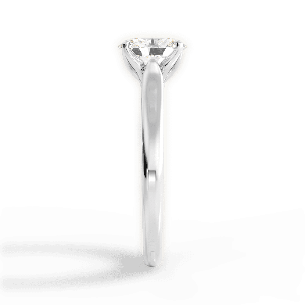 Carrie Oval Cut Lab Grown Diamond 14Kt White Gold Engagement Ring - View 4