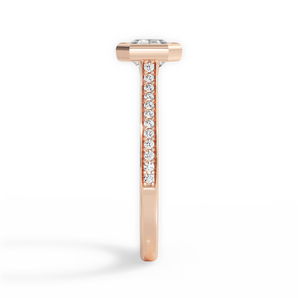 Deanna Asscher Cut Lab Grown Diamond 18Kt Rose Gold Engagement Ring - View 4