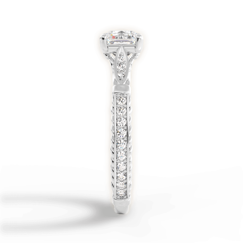 Gabriela Asscher Cut Lab Grown Diamond 14Kt White Gold Engagement Ring - View 3