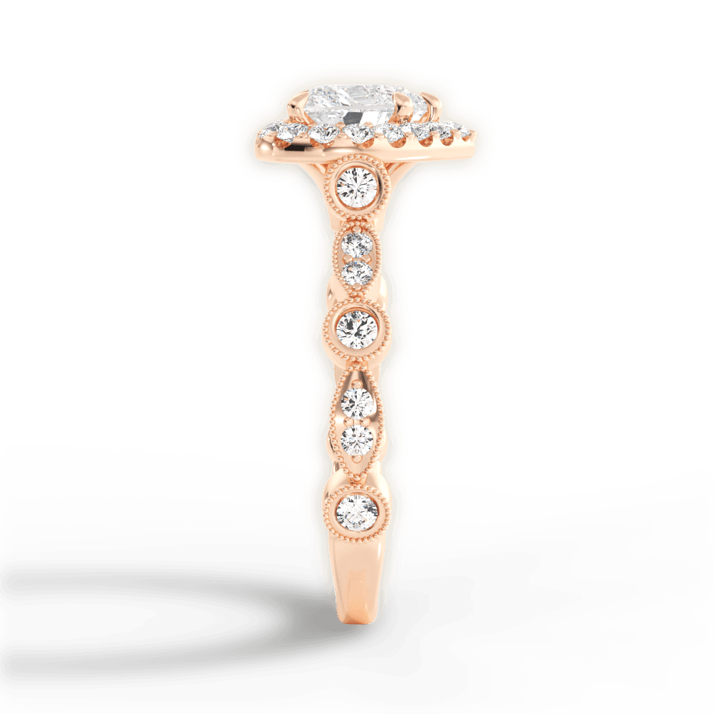 Irene Heart Cut Lab Grown Diamond 18Kt Rose Gold Engagement Ring - View 4