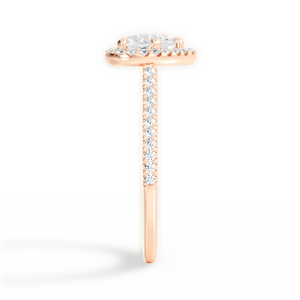 Jeanne Heart Cut Lab Grown Diamond 18Kt Rose Gold Engagement Ring - View 2