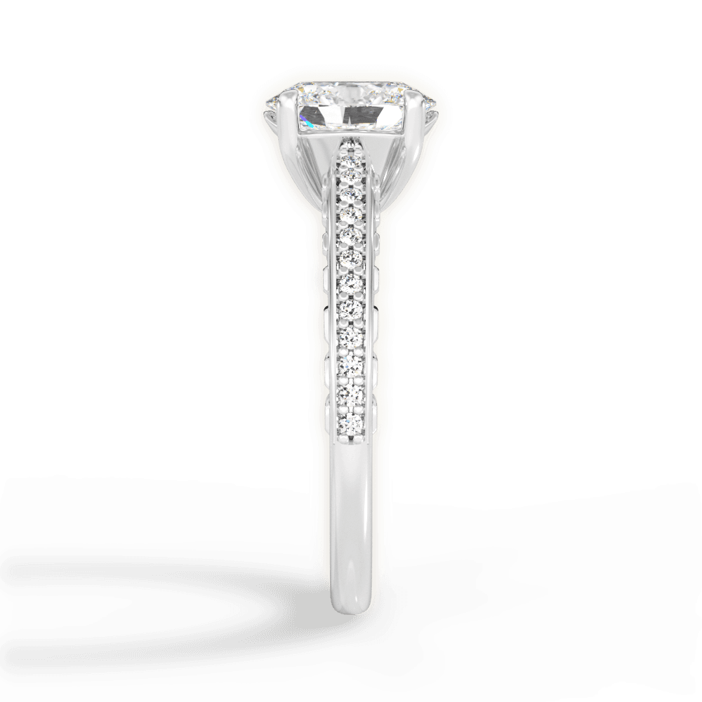 Caroline Oval Cut Lab Grown Diamond Platinum Engagement Ring - View 3