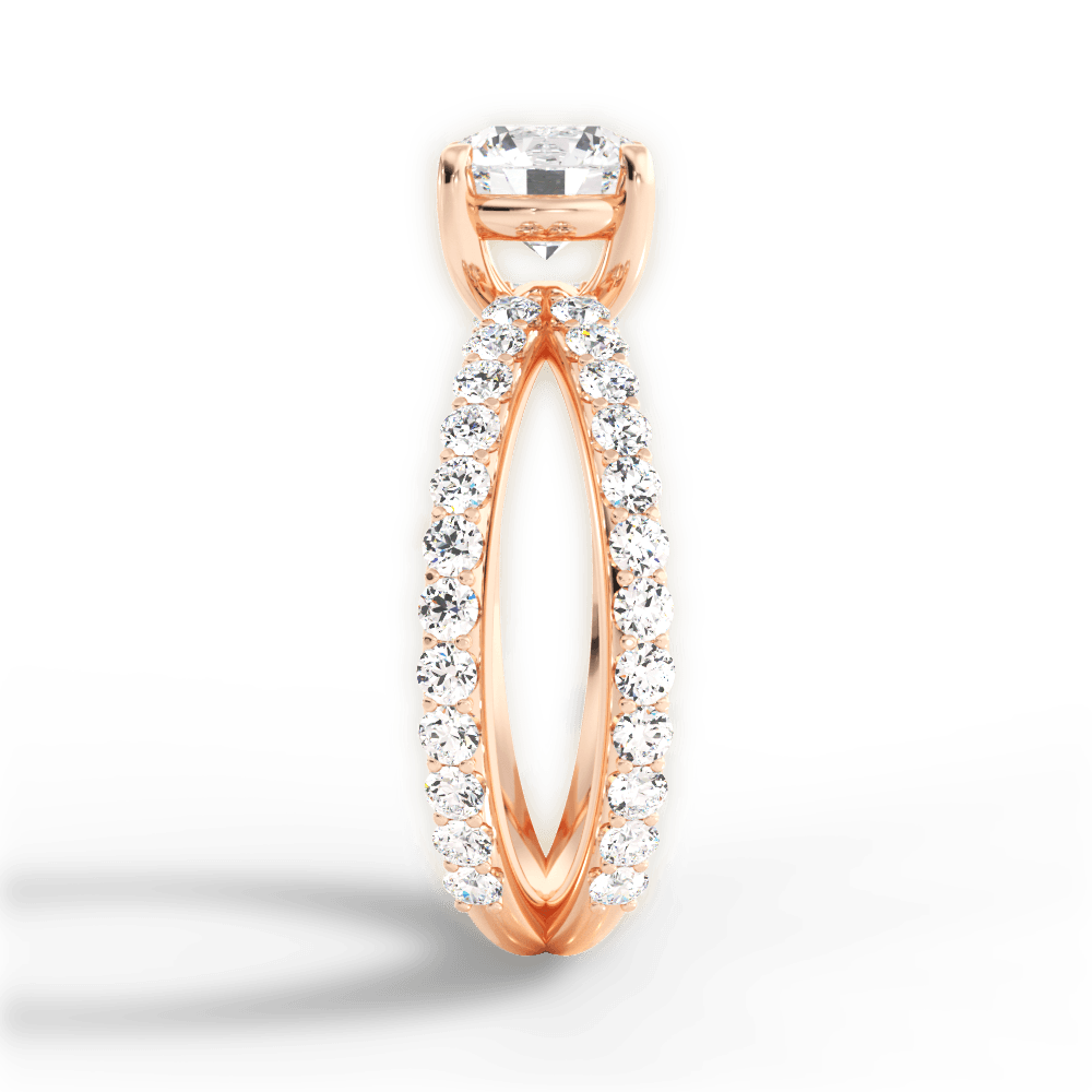 Lauren Round Cut Lab Grown Diamond 18Kt Rose Gold Engagement Ring - View 4