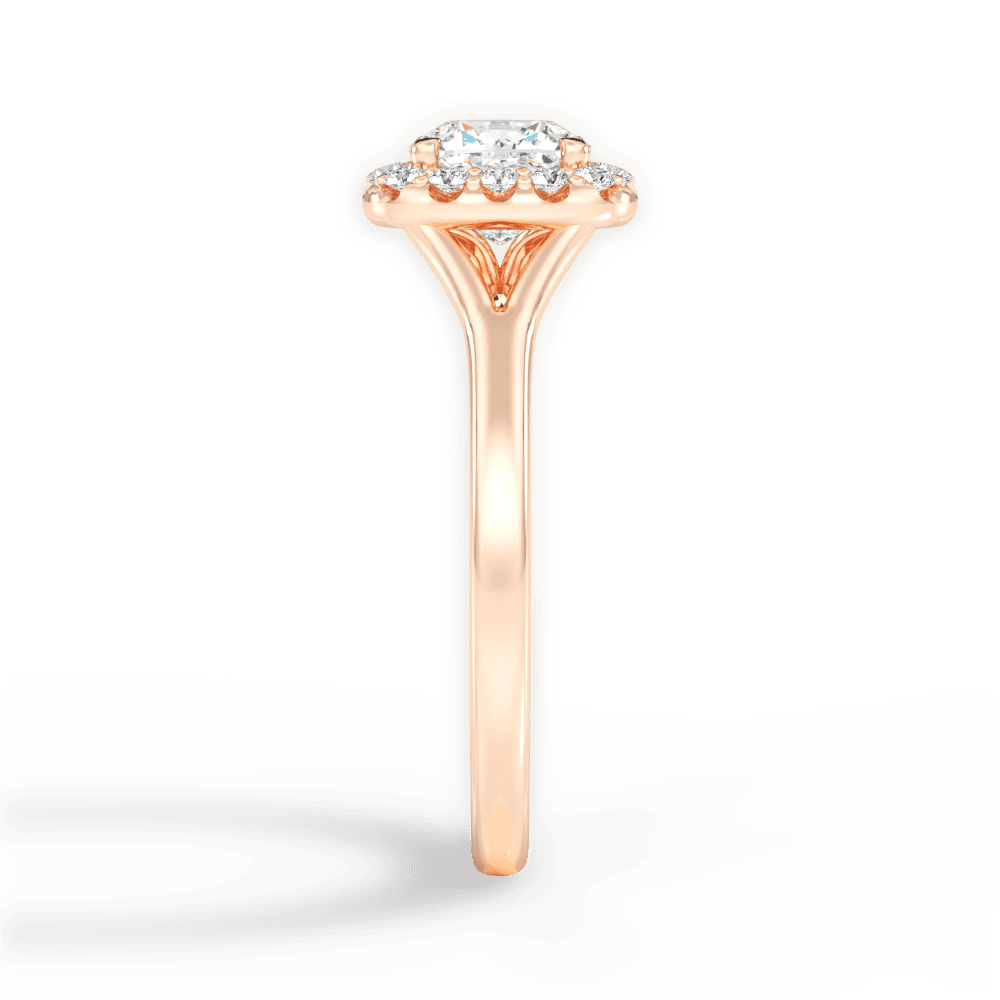Geneva Cushion Cut Lab Grown Diamond 18Kt Rose Gold Engagement Ring - View 4