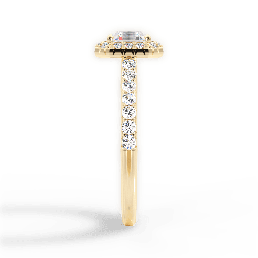 Kathleen Asscher Cut Lab Grown Diamond 18Kt Yellow Gold Engagement Ring - View 3