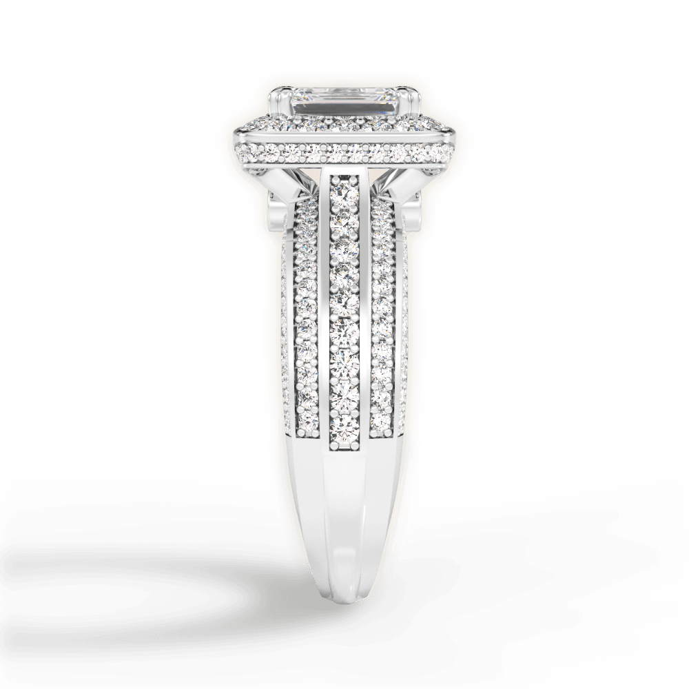 Madison Emerald Cut Lab Grown Diamond 14Kt White Gold Engagement Ring - View 4