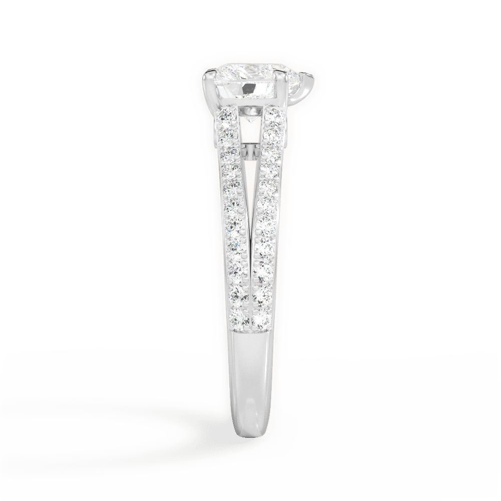 Kendra Heart Cut Lab Grown Diamond Platinum Engagement Ring - View 3