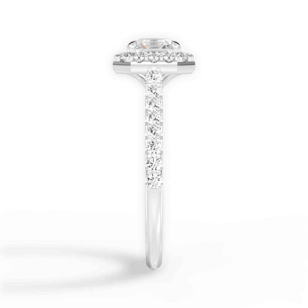 Leah Asscher Cut Lab Grown Diamond 14Kt White Gold Engagement Ring - View 3