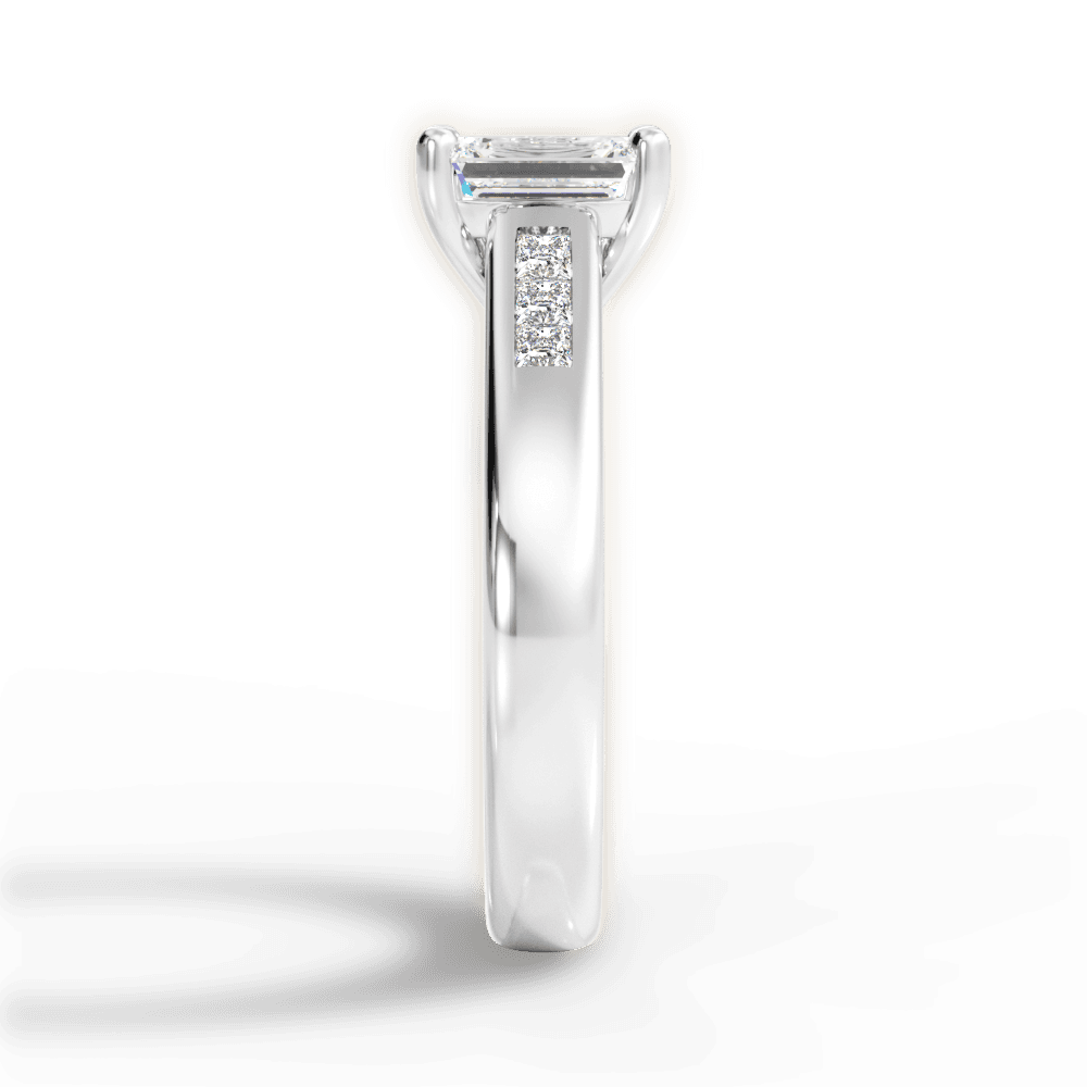 Brittany Emerald Cut Lab Grown Diamond 14Kt White Gold Engagement Ring - View 3
