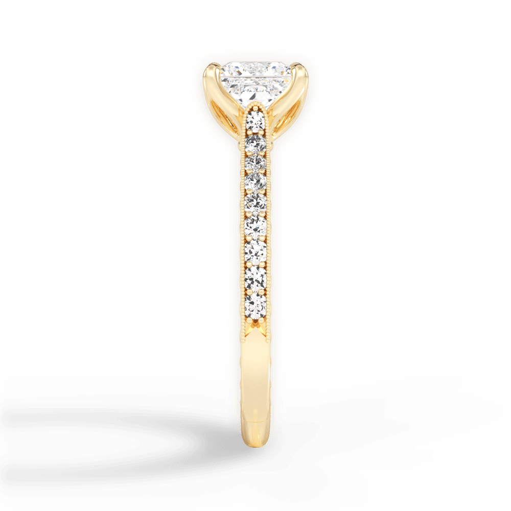 Gilda Princess Cut Lab Grown Diamond 18Kt Yellow Gold Engagement Ring - View 4