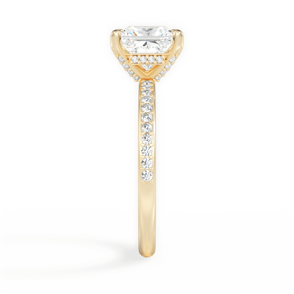 Janice Princess Cut Lab Grown Diamond 18Kt Yellow Gold Engagement Ring - View 4