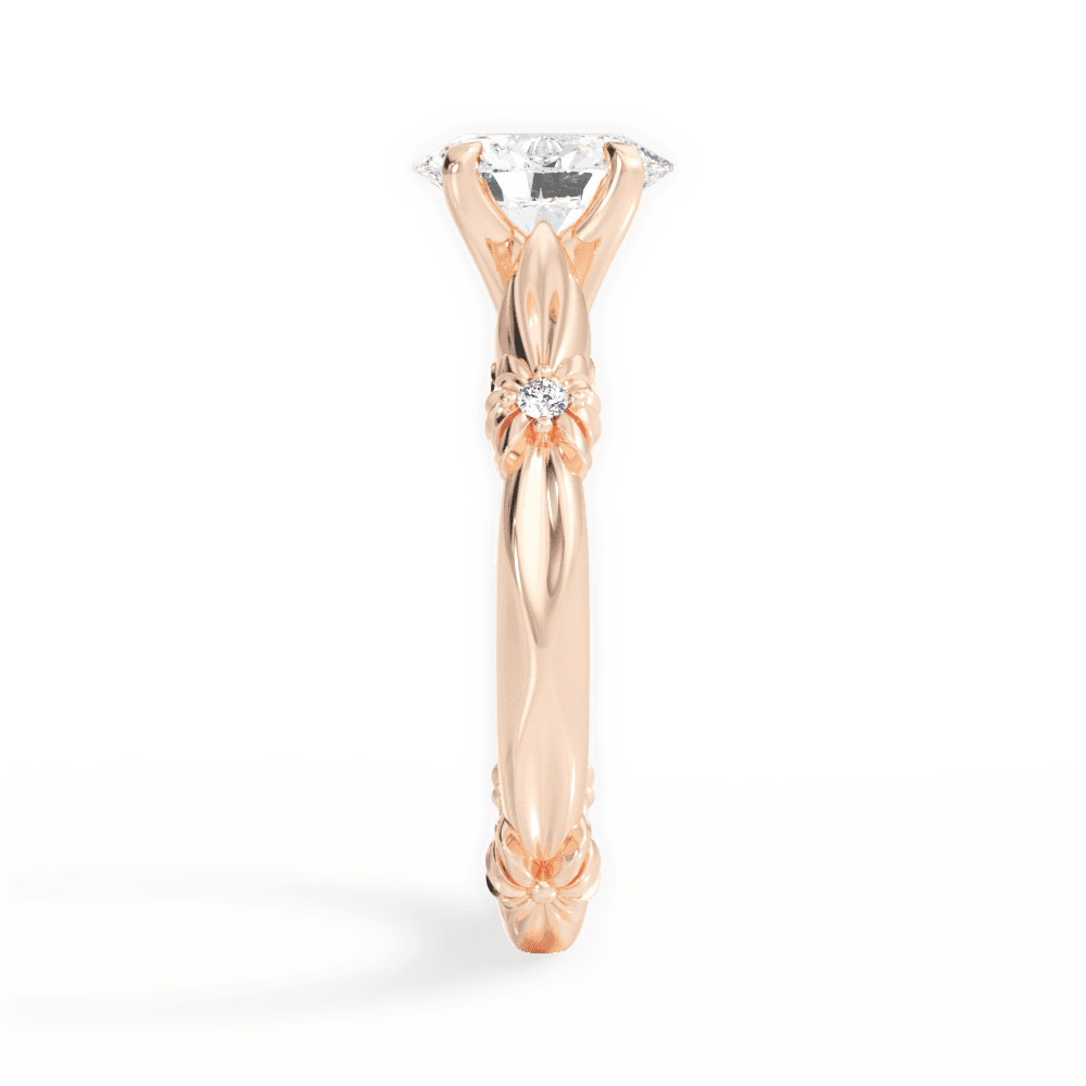 Claire Oval Cut Lab Grown Diamond 18Kt Rose Gold Engagement Ring - View 2