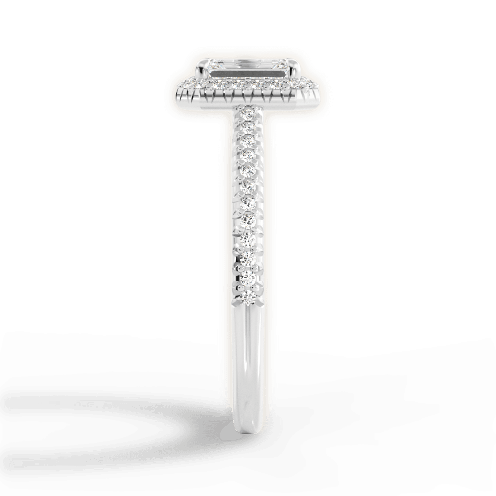 Jenny Emerald Cut Lab Grown Diamond 18Kt White Gold Engagement Ring - View 2