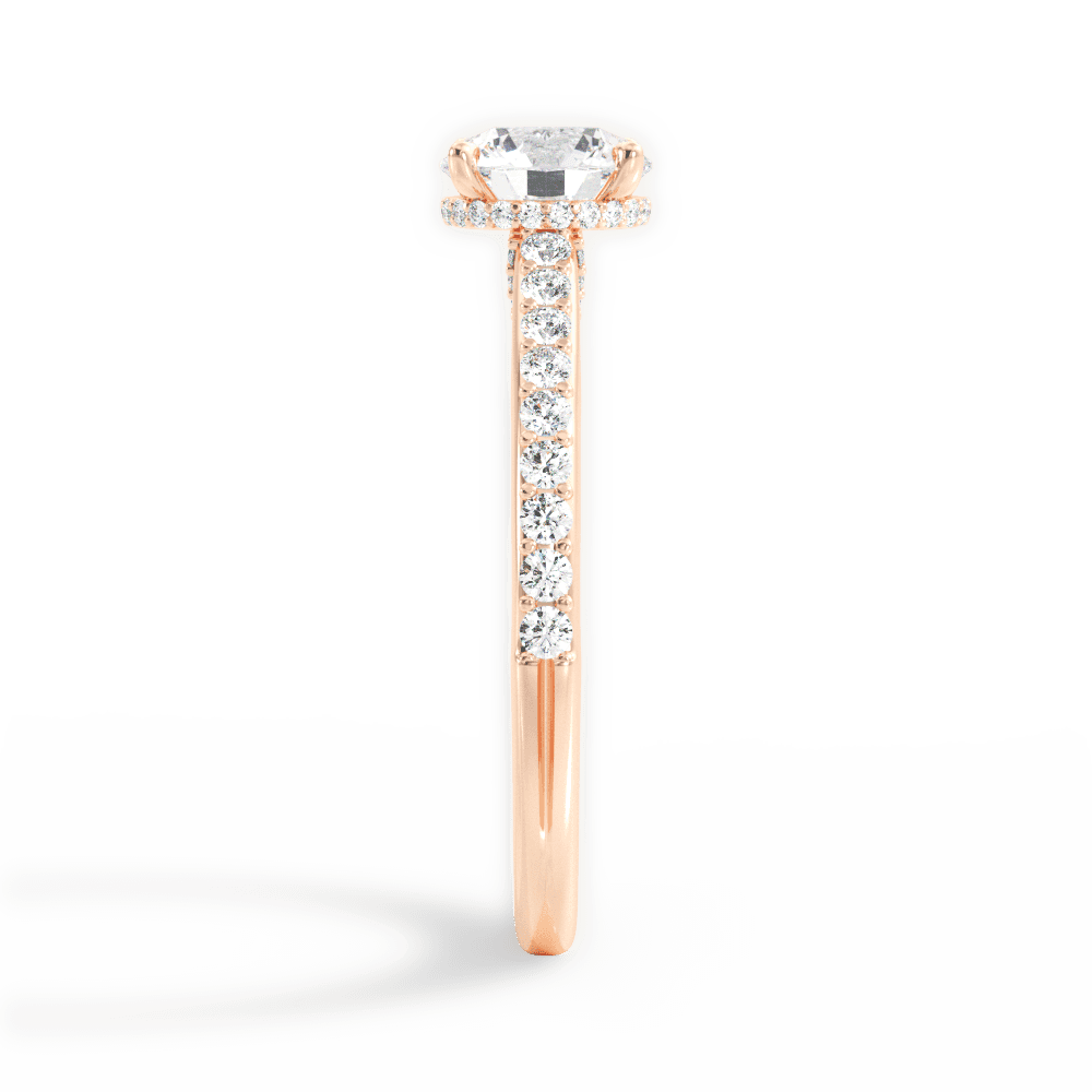 Joan Round Cut Lab Grown Diamond 18Kt Rose Gold Engagement Ring - View 2