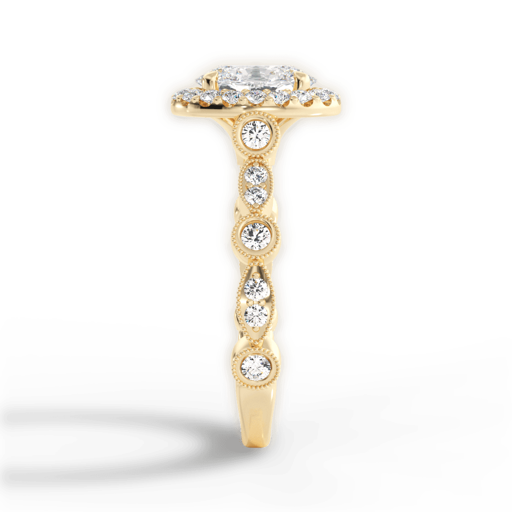 Irene Oval Cut Lab Grown Diamond 18Kt Yellow Gold Engagement Ring - View 3