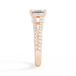 Kendra Emerald Cut Lab Grown Diamond 18Kt Rose Gold Engagement Ring - View 2